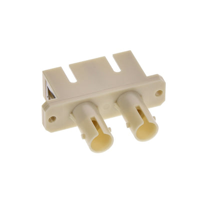 ST-SC Multimode Duplex Fiber Optic Adapter with Flange, Beig