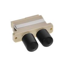 ST-SC Multimode Duplex Fiber Optic Adapter with Flange, Beig