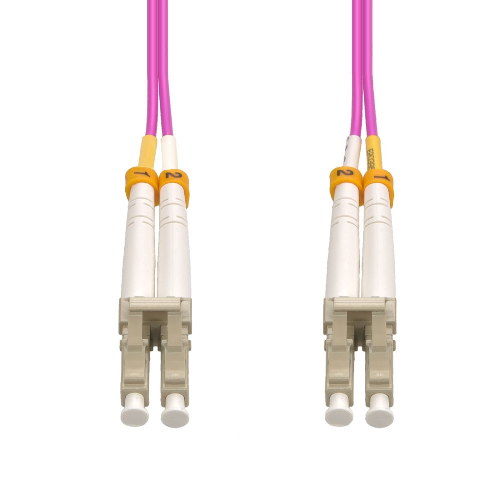 1.5m LC/UPC-LC/UPC OM4 Multimode Duplex Erika OFNR 2.0mm  Violet Fiber Optic Patch Cable