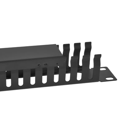 1U Cable Manager 24-Finger Duct with Cover