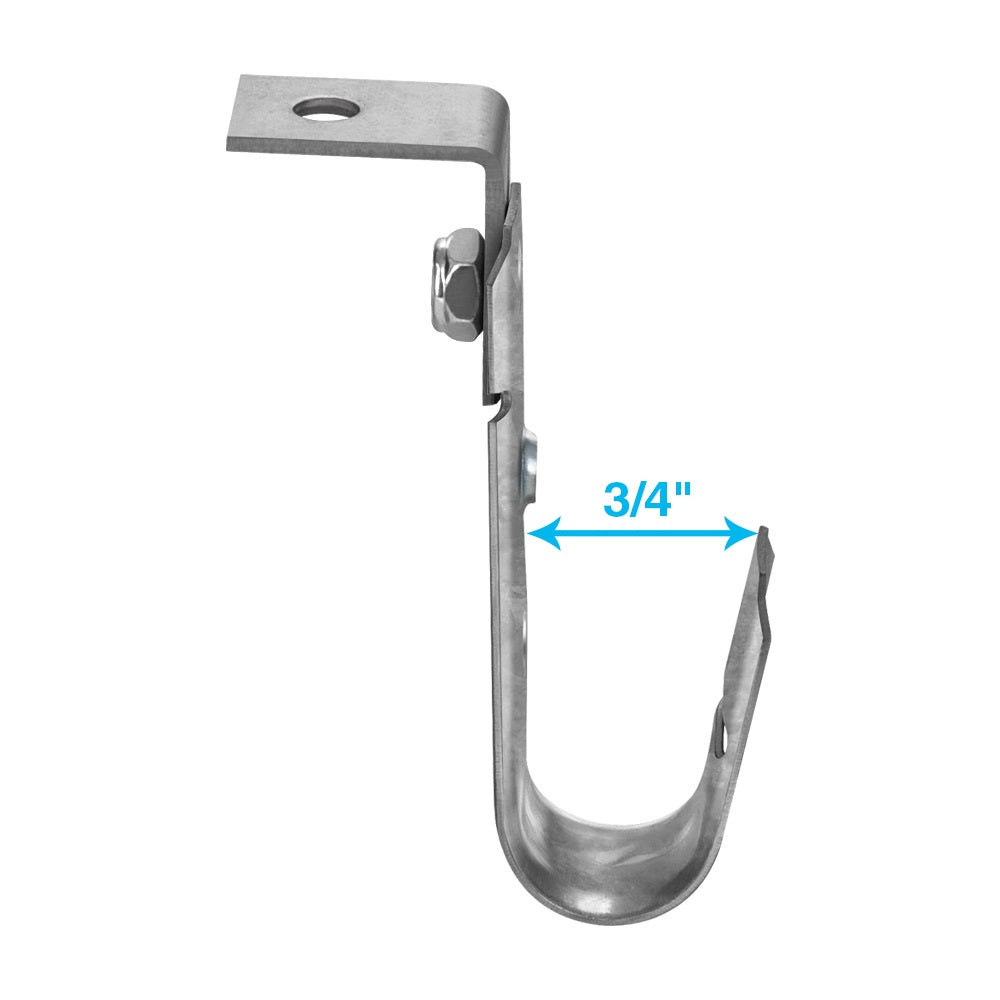 3/4" Ceiling Mount J Hook, 50-Pack