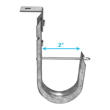 2" Ceiling Mount J Hook with Retaining Clip, 50-Pack