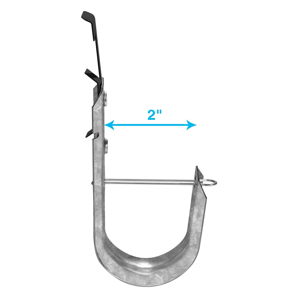 2" Bat Wing J Hook with Retaining Clip, 50-Pack