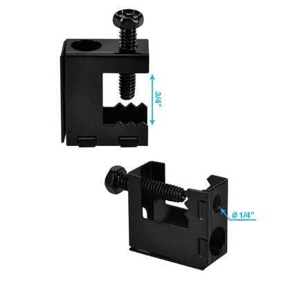3/4" Opening,Spring-Steel Beam Clamp - Light Duty Black, 50-Pack