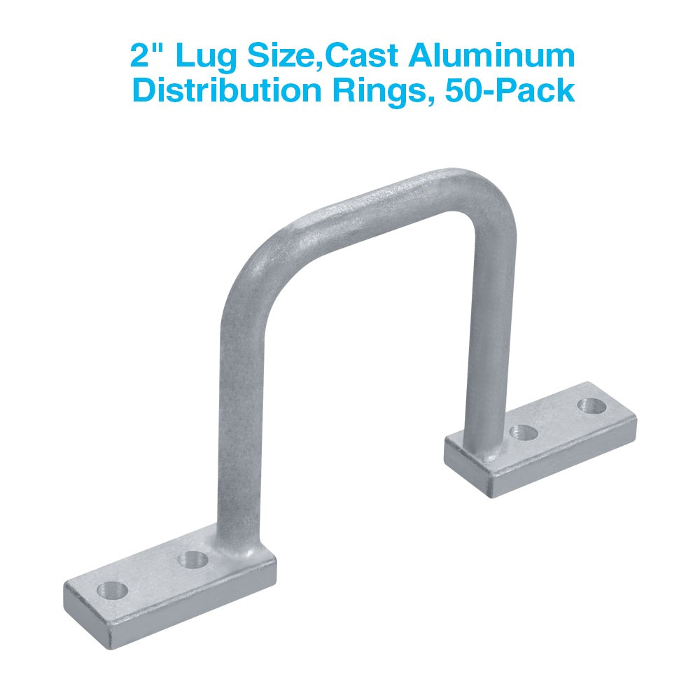 2" Lug Size, Cast Aluminum Distribution Rings, 50-Pack