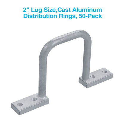 2" Lug Size, Cast Aluminum Distribution Rings, 50-Pack