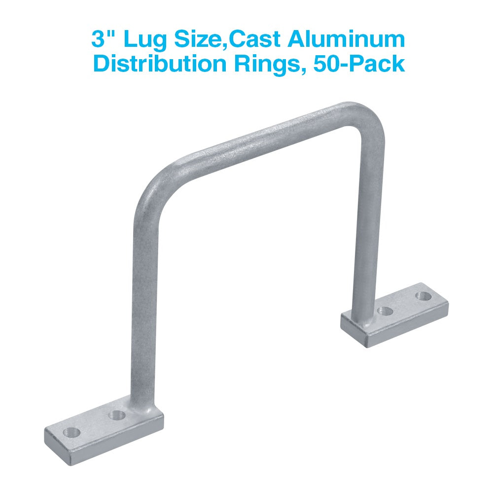 3" Lug Size,Cast Aluminum Distribution Rings, 50-Pack
