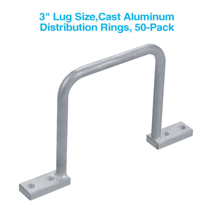 3" Lug Size,Cast Aluminum Distribution Rings, 50-Pack