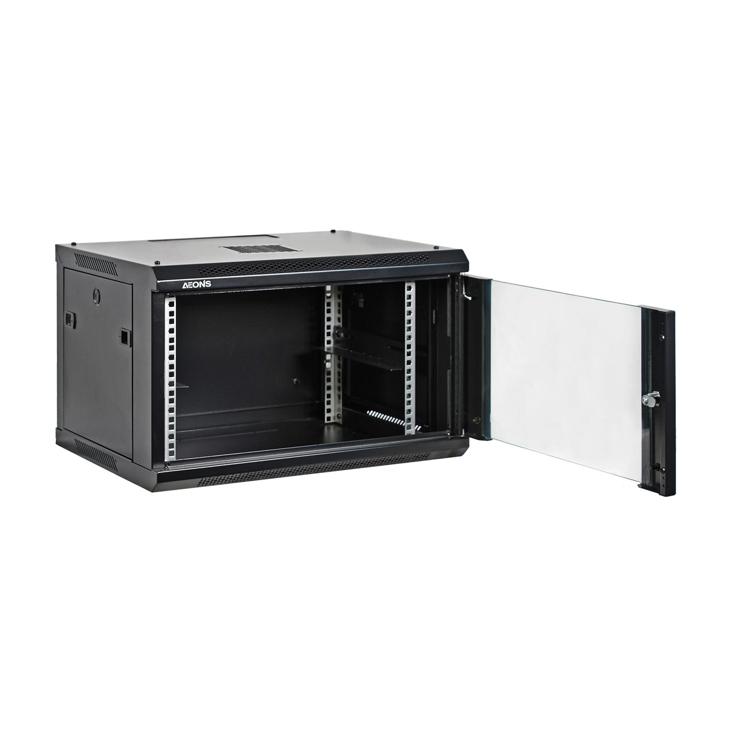 6U 19" Wall-Mount Cabinet Glass Door 15.5" Depth Flat Box