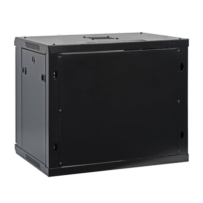 9U 19" Wall-Mount Cabinet Glass Door 15.5" Depth Flat Box