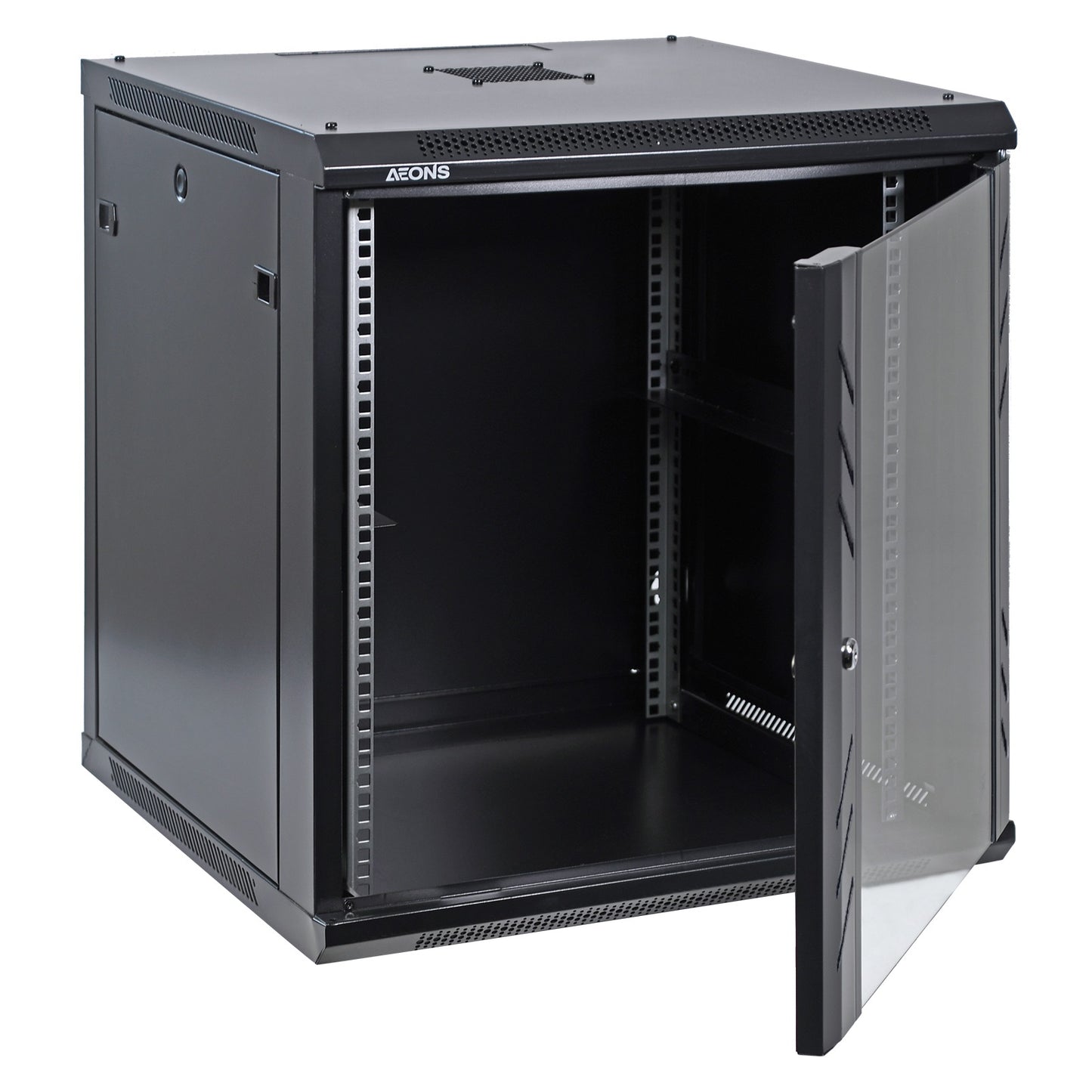 12U 19" Wall-Mount Cabinet Glass Door 15.5" Depth Flat Box
