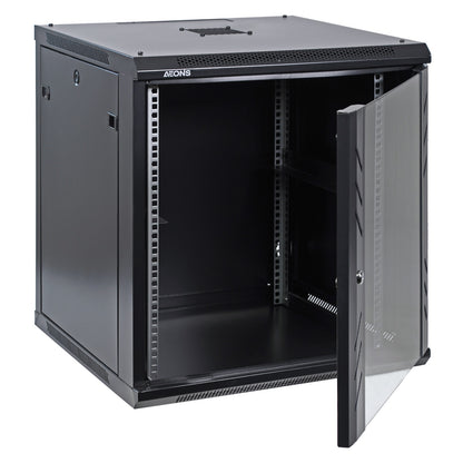 12U 19" Wall-Mount Cabinet Glass Door 15.5" Depth Flat Box