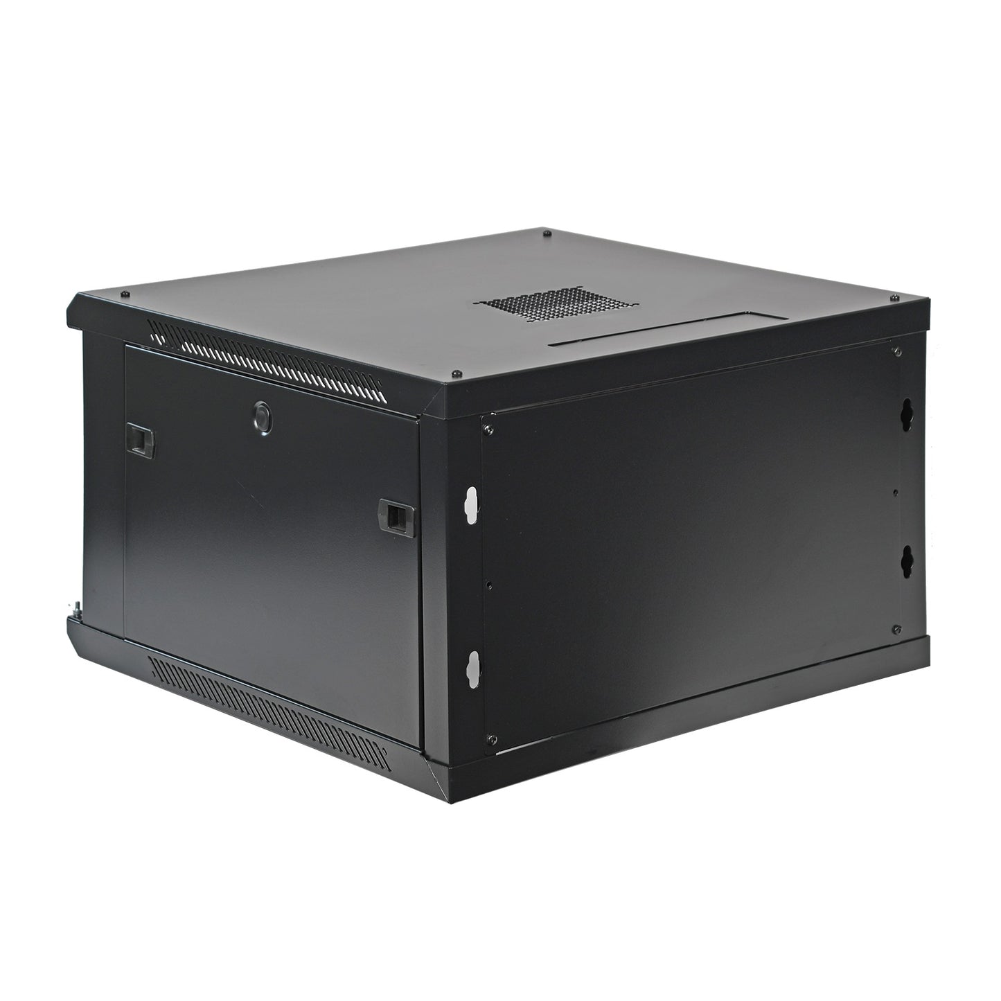 6U 19" Wall-Mount Rack Cabinet, Glass Door 21.4" Depth, Flat Box