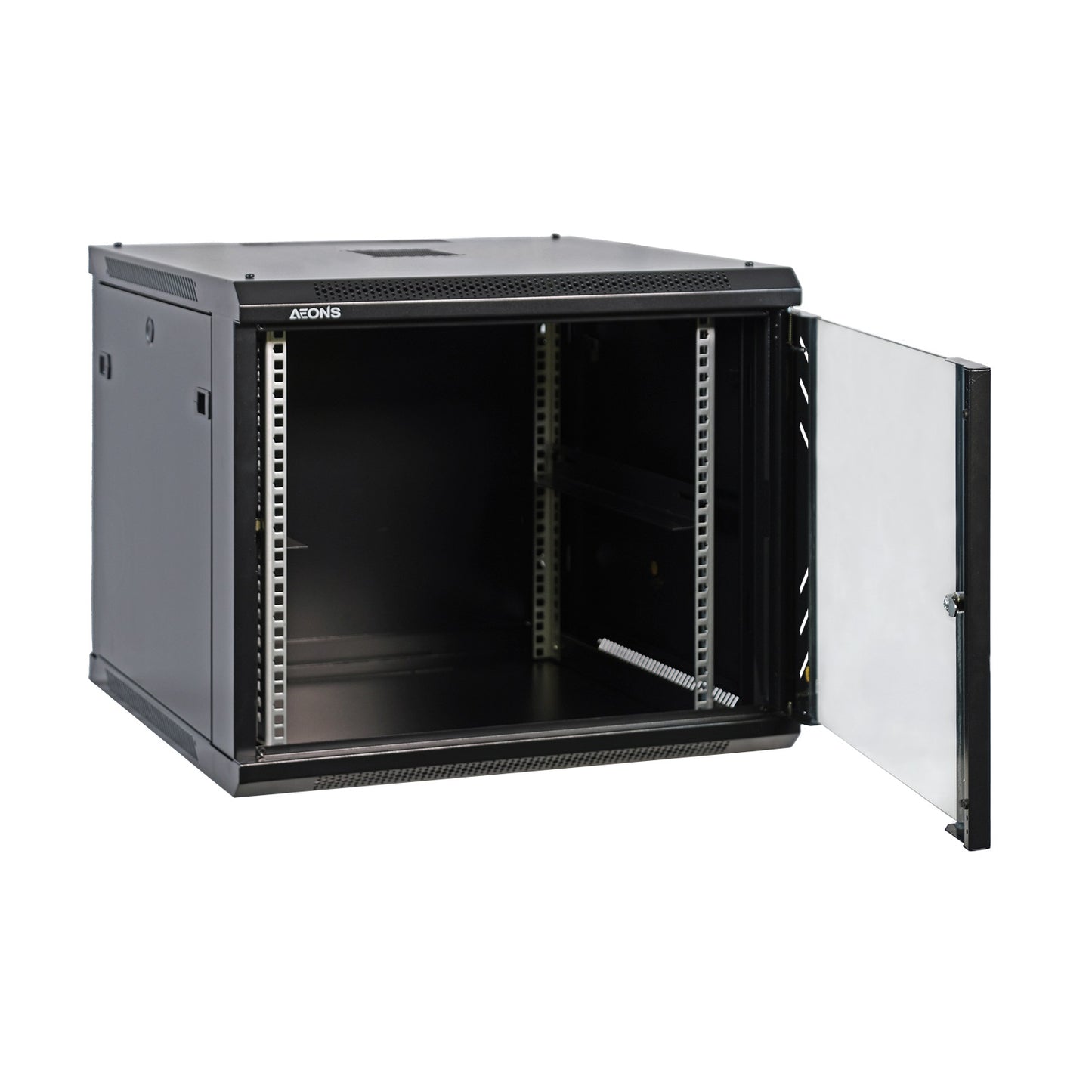 9U 19" Wall-Mount Rack Cabinet, Glass Door 21.4" Depth, Flat Box