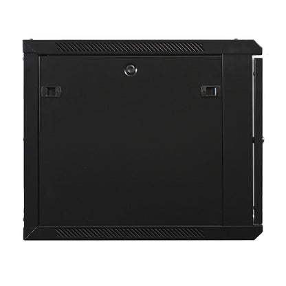 9U 19" Wall-Mount Rack Cabinet, Glass Door 21.4" Depth, Flat Box
