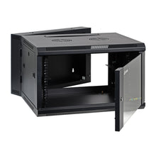 6U 19" Wall-Mount Cabinet Rear Hinged Swing-Out, Glass Door 21.7" Depth Pre-Assembled