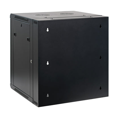 12U 19" Wall-Mount Cabinet Rear Hinged Swing-Out, Glass Door 21.7" Depth Pre-Assembled
