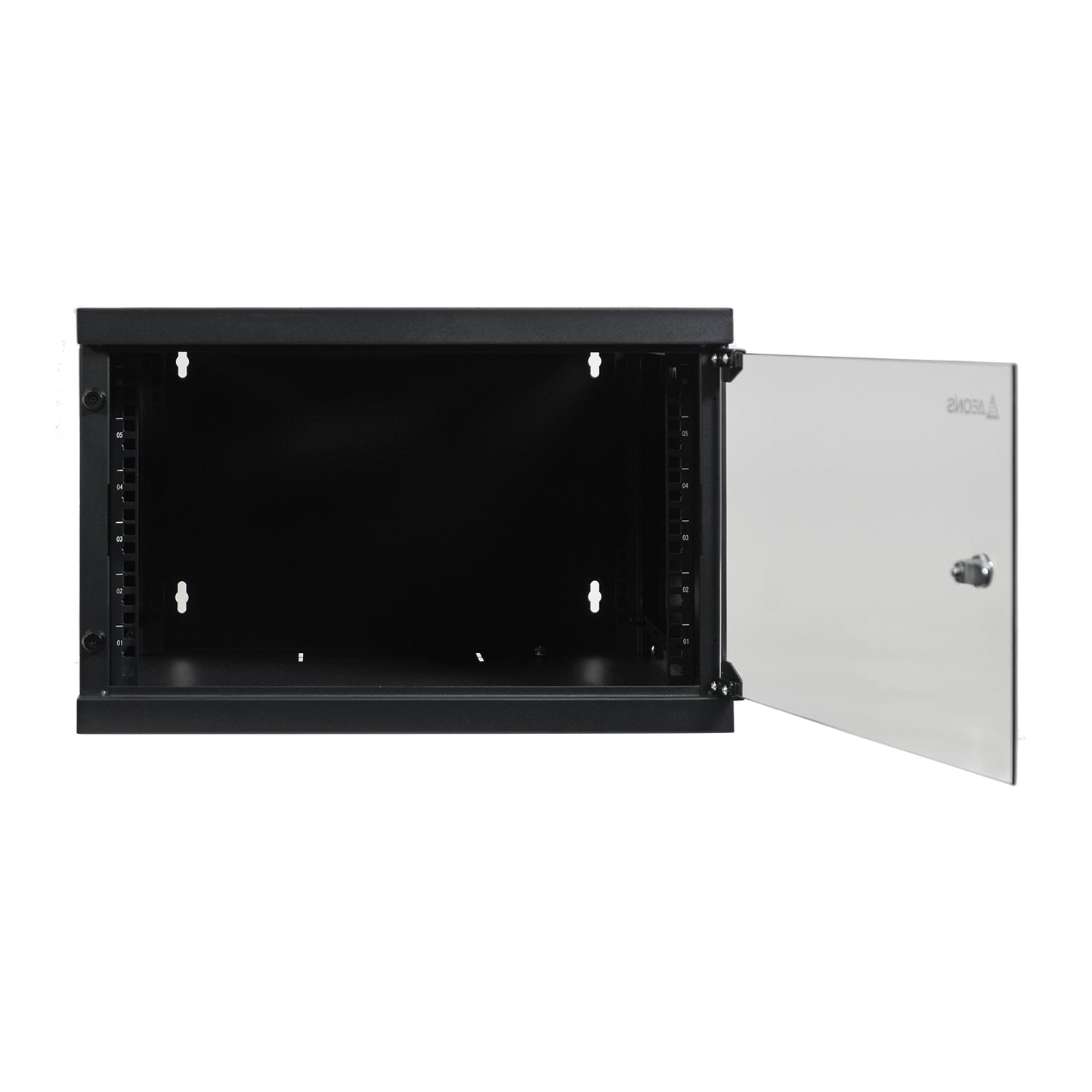 6U Wall-Mount Rack Cabinet, 24" Depth, Glass Door Pre-Assembled