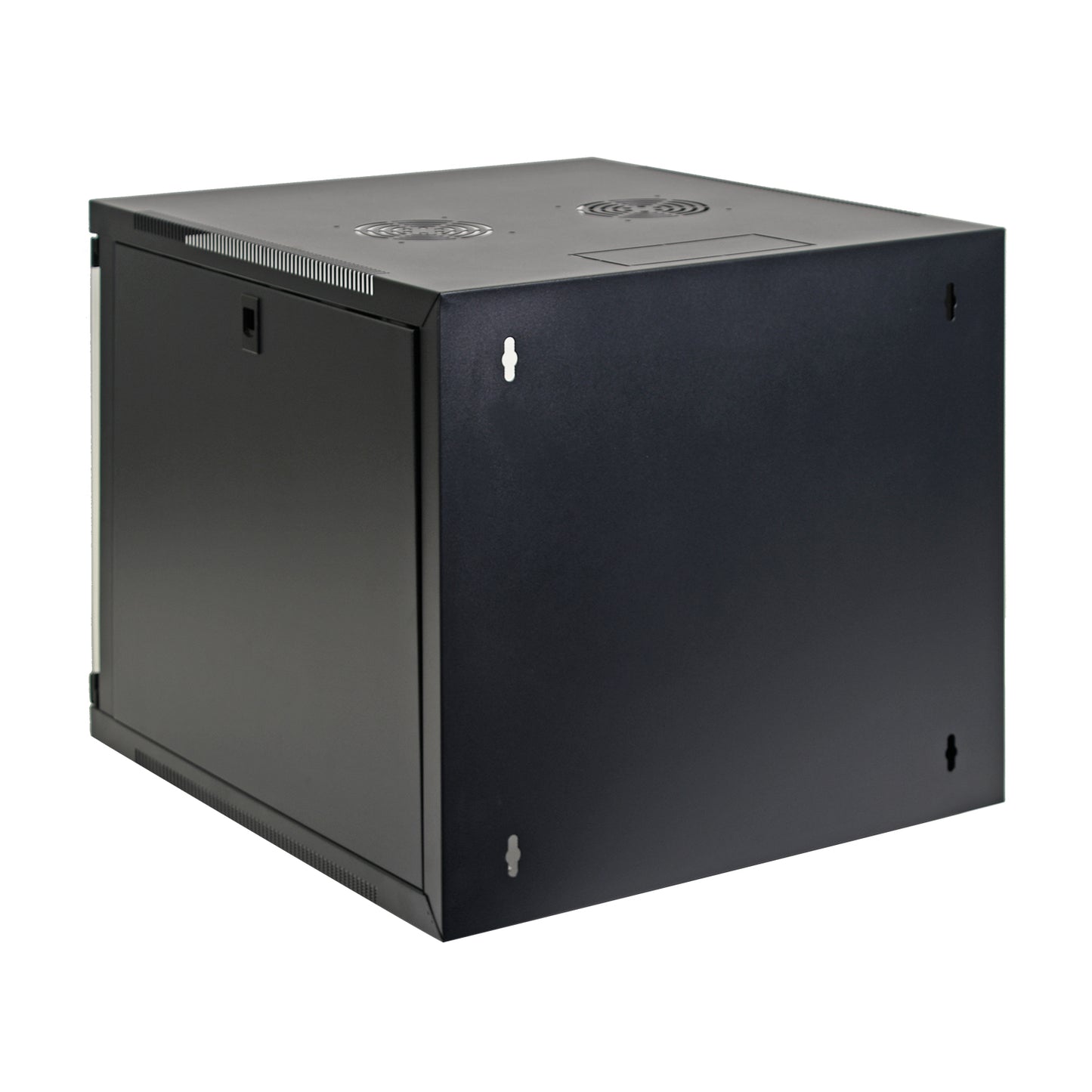 9U Wall-Mount Rack Cabinet, 24" Depth, Glass Door Pre-Assembled