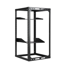 20U 4-Post Wall Mount Open Frame Rack, Side Mount, Floor-Standing w/ Casters Flat Box