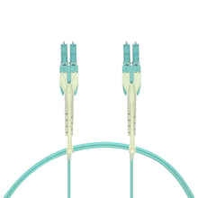 15m Uniboot LC/UPC-LC/UPC OM3 Multimode Duplex Aqua Fiber Optic Patch Cable with Pull Push