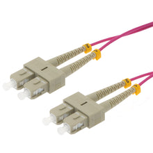 15m SC/UPC SC/UPC OM4 Multimoide Duplex Erika Violet Fiber Optic Patch Cable