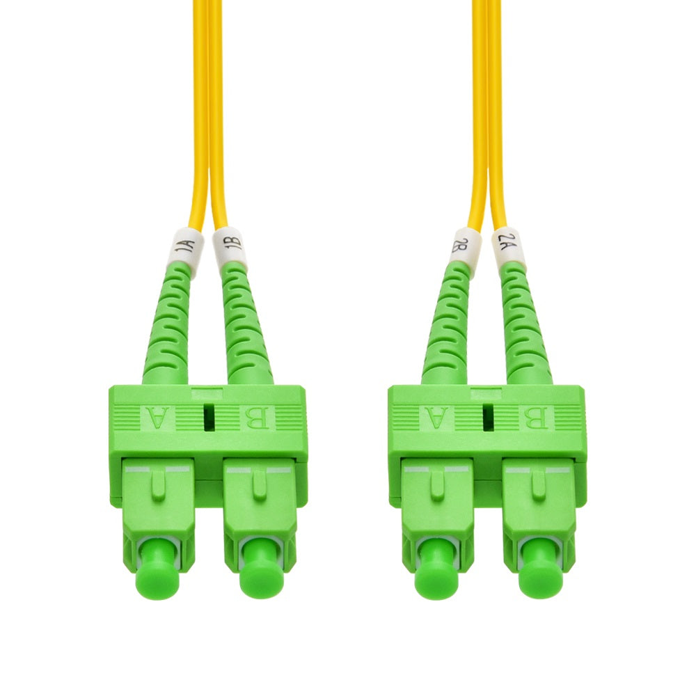 1m SC/APC-SC/APC Singlemode Duplex OFNR 2.0mm Fiber Optic Patch Cable