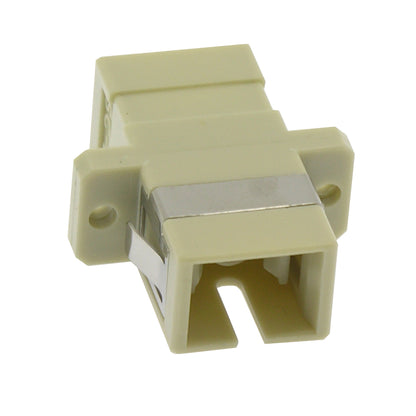 SC/UPC Multimode Simplex Fiber Optic Coupler with Flange, Beig
