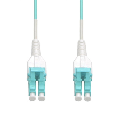 1m Uniboot LC/UPC-LC/UPC OM3 Multimode Duplex OFNR 2.0mm  Aqua Fiber Optic Patch Cable Sta