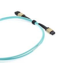 30m Senko MPO/UPC F/F 12-Fiber Type A OM3 Multimode Fiber Optic Cable Aqua