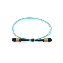 30m Senko MPO/UPC F/F 12-Fiber Type A OM3 Multimode Fiber Optic Cable Aqua