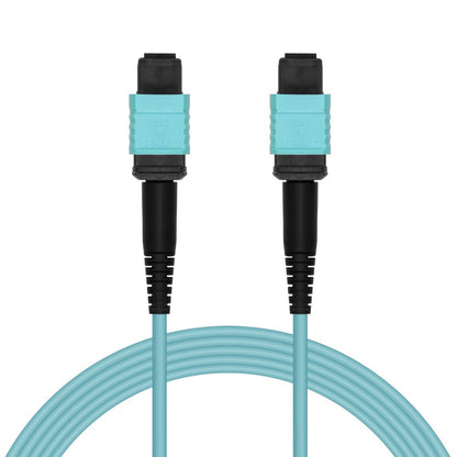 5m MPO OM3 Multimode 12-Fiber F to F Type B Aqua OFNR