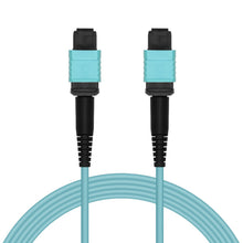 5m MPO OM3 Multimode 12-Fiber F to F Type B Aqua OFNR