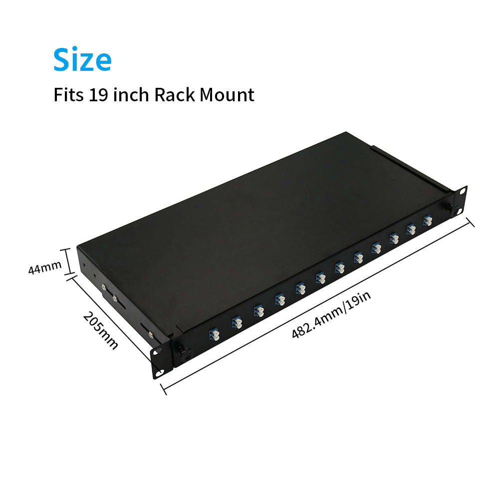 24 Port (LC) Slide Rack Mount ODF Fiber Optical Patch Panel