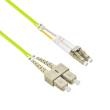 1m LC/UPC-SC/UPC OM5 Multimode Duplex OFNR 2.0mm Green Fiber Optic Patch Cable