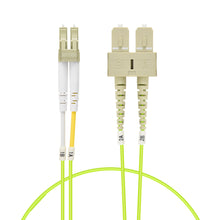 1m LC/UPC-SC/UPC OM5 Multimode Duplex OFNR 2.0mm Green Fiber Optic Patch Cable