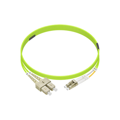 1m LC/UPC-SC/UPC OM5 Multimode Duplex OFNR 2.0mm Green Fiber Optic Patch Cable