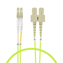 2m LC/UPC-SC/UPC OM5 Multimode Duplex OFNR 2.0mm Green Fiber Optic Patch Cable