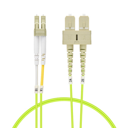 2m LC/UPC-SC/UPC OM5 Multimode Duplex OFNR 2.0mm Green Fiber Optic Patch Cable