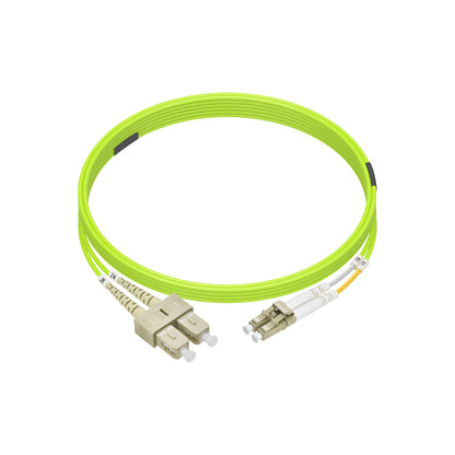 2m LC/UPC-SC/UPC OM5 Multimode Duplex OFNR 2.0mm Green Fiber Optic Patch Cable