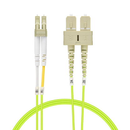 3m LC/UPC-SC/UPC OM5 Multimode Duplex OFNR 2.0mm Green Fiber Optic Patch Cable
