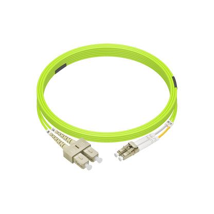 3m LC/UPC-SC/UPC OM5 Multimode Duplex OFNR 2.0mm Green Fiber Optic Patch Cable