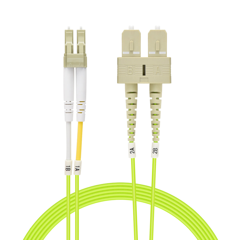 5m LC/UPC-SC/UPC OM5 Multimode Duplex OFNR 2.0mm Green Fiber Optic Patch Cable