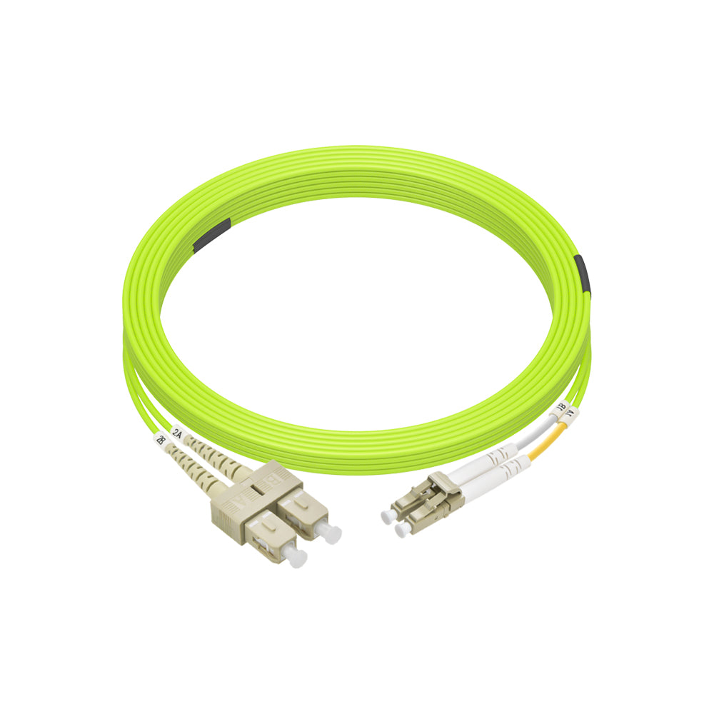 5m LC/UPC-SC/UPC OM5 Multimode Duplex OFNR 2.0mm Green Fiber Optic Patch Cable