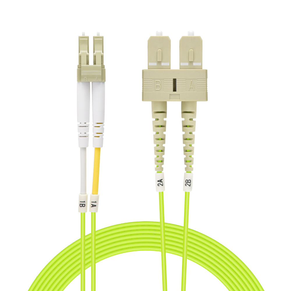 7m LC/UPC-SC/UPC OM5 Multimode Duplex OFNR 2.0mm Green Fiber Optic Patch Cable