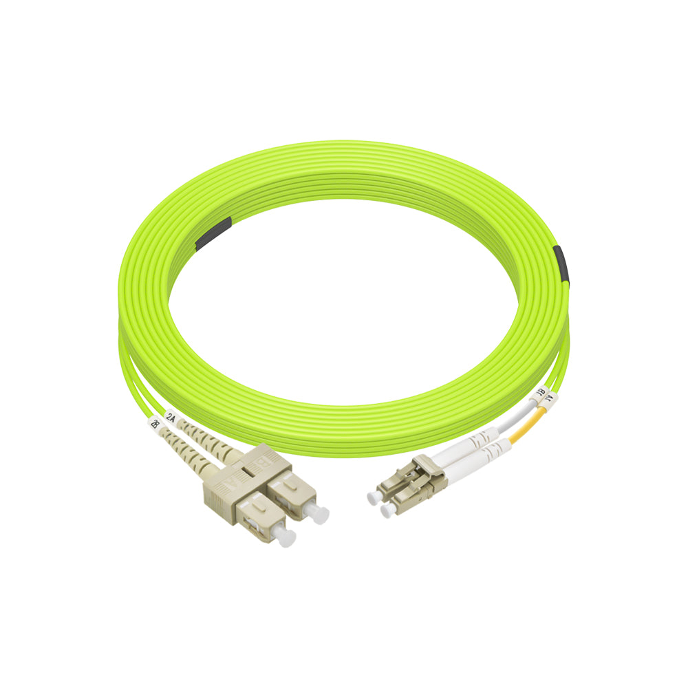 7m LC/UPC-SC/UPC OM5 Multimode Duplex OFNR 2.0mm Green Fiber Optic Patch Cable