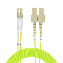 10m LC/UPC-SC/UPC OM5 Multimode Duplex OFNR 2.0mm Green Fiber Optic Patch Cable