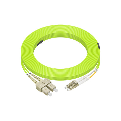 10m LC/UPC-SC/UPC OM5 Multimode Duplex OFNR 2.0mm Green Fiber Optic Patch Cable
