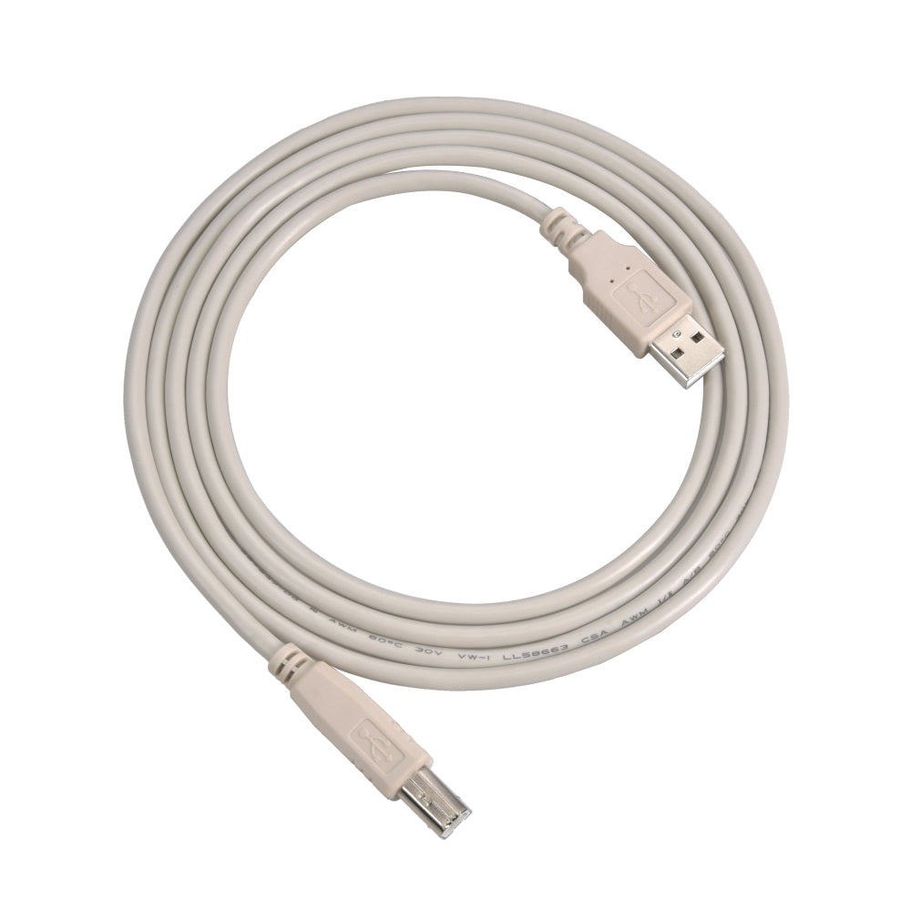 10Ft A-Male to B-Male USB2.0 Cable Ivory
