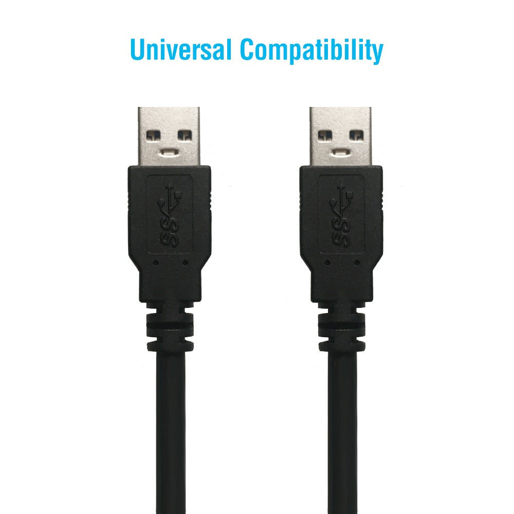 3Ft USB3.0 A-Male to A-Male Black